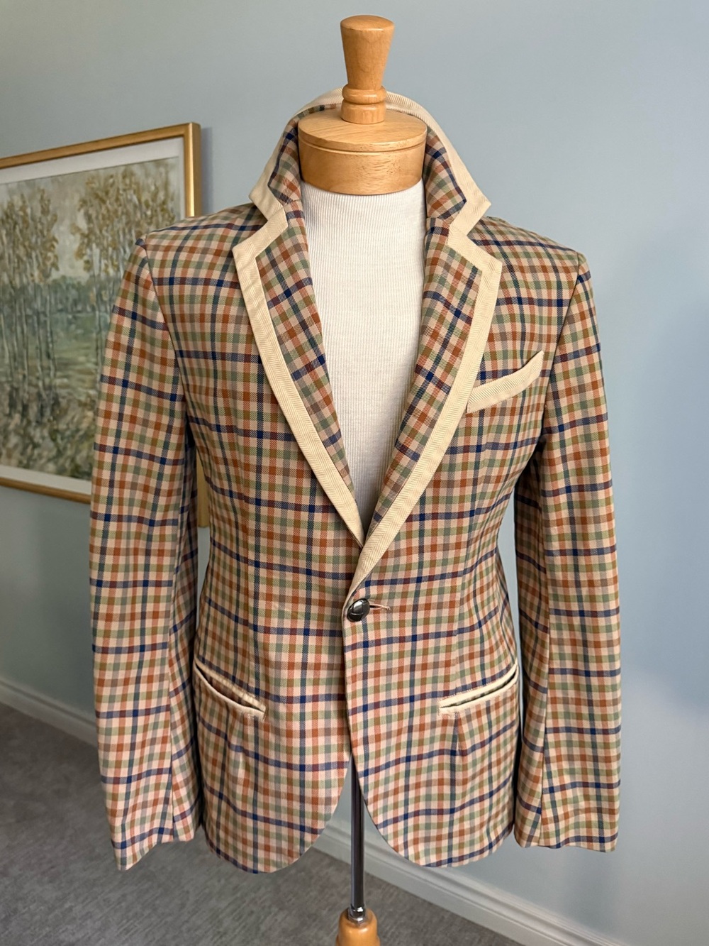 Bustle Canada Plaid Tailored Blazer Jacket Size 40 | Made in Canada | 2000s
